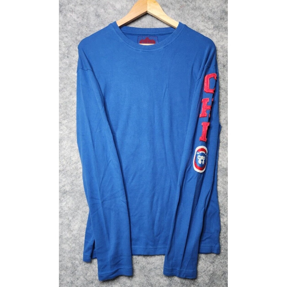 NWOT Red X Jacket Men's Medium Chicago Cubs Long Sleeve Shirt Patch Blue